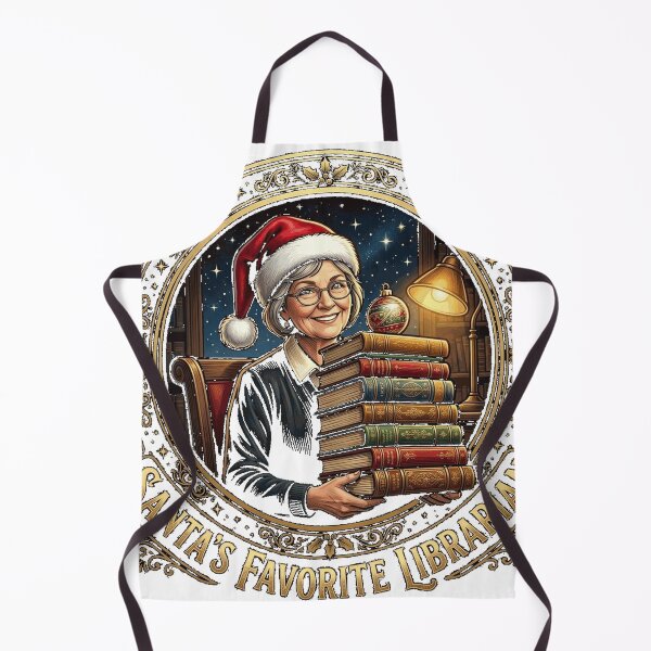 Item preview, Santa's Favorite Librarian – Librarian with Books and Santa Hat Christmas Gold Badge Oversized T-Shirt designed and sold by Fr0y000.