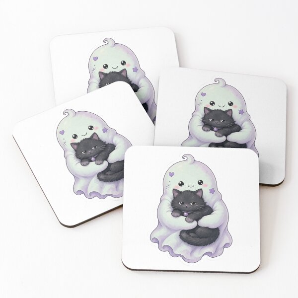 Item preview, Ghost Hug Black Cat Sticker designed and sold by bailong1668.