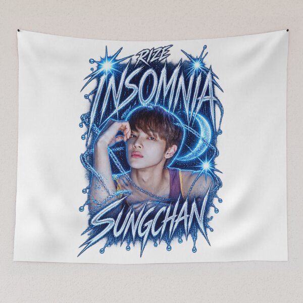Item preview, IZE Sungchan INSOMNIA Electric Blue Graphic | Dark Kpop designed and sold by Valeree Store.