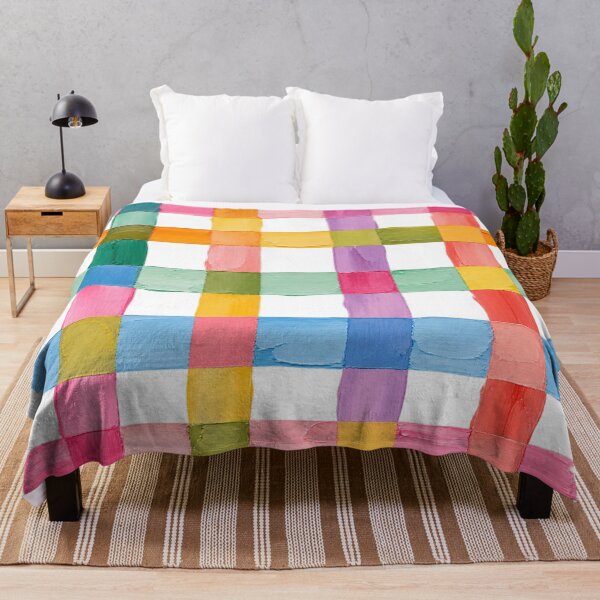 Item preview, Colorful Hand-Painted Plaid Brushstroke Pattern designed and sold by Fun In The Sun .