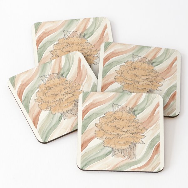 Item preview, Chicken of the Woods | Forager Mushroom Art Sage Terracotta Print designed and sold by Zaramodo.