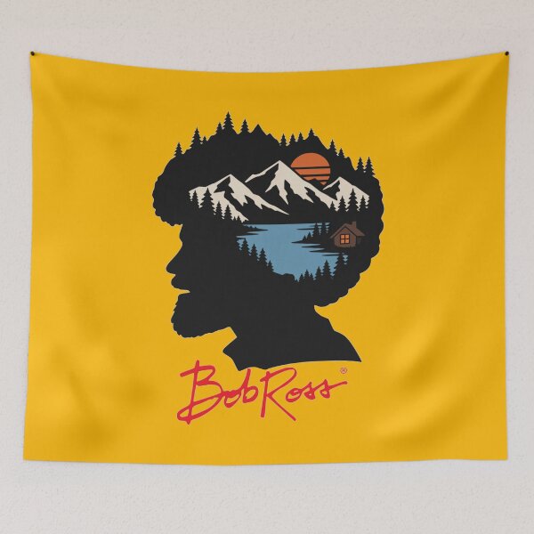 Item preview, Bob Ross Afro Mountain Silhouette designed and sold by KungPowUnicorn.