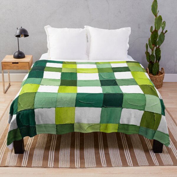 Item preview, Verdant Weave – Green Hand-Painted Plaid Pattern designed and sold by Fun In The Sun .