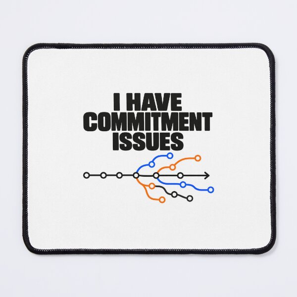 Item preview, I Have Commitment Issues Git Graph designed and sold by Cute & Funny Hand-Drawn Prints | Happy Doodle Friends Shop.