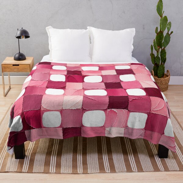 Item preview, Blush and Berry Weave – Pink Painted Plaid Pattern designed and sold by Fun In The Sun .