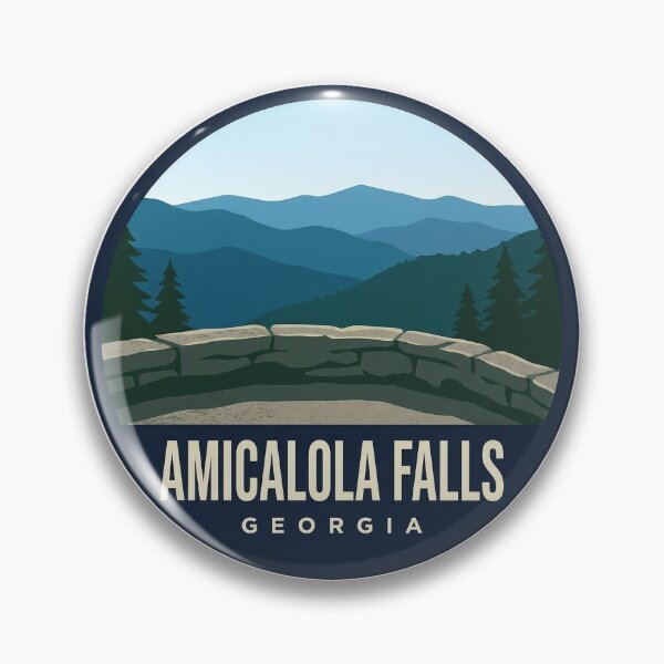 Item preview, Amicalola Falls Georgia Blue Ridge Overlook Circle Badge Sticker designed and sold by DetourDgn.