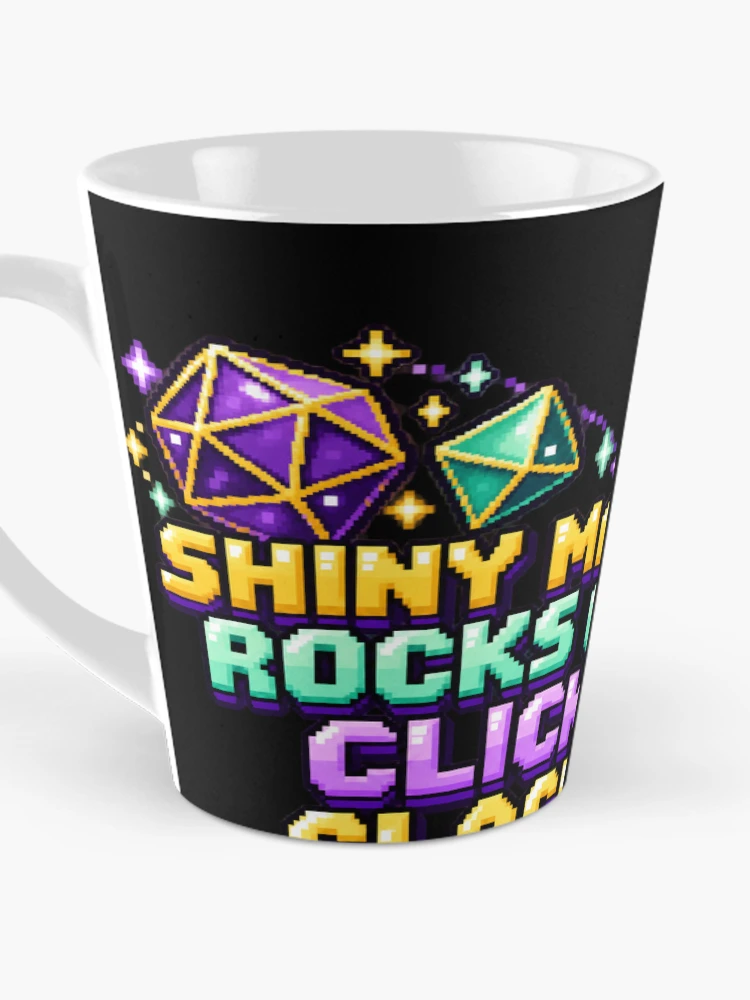 Thumbnail 3 of 4, Coffee Mug, Shiny Math Rocks Go Click Clack Pixel Dice designed and sold by BitGames.