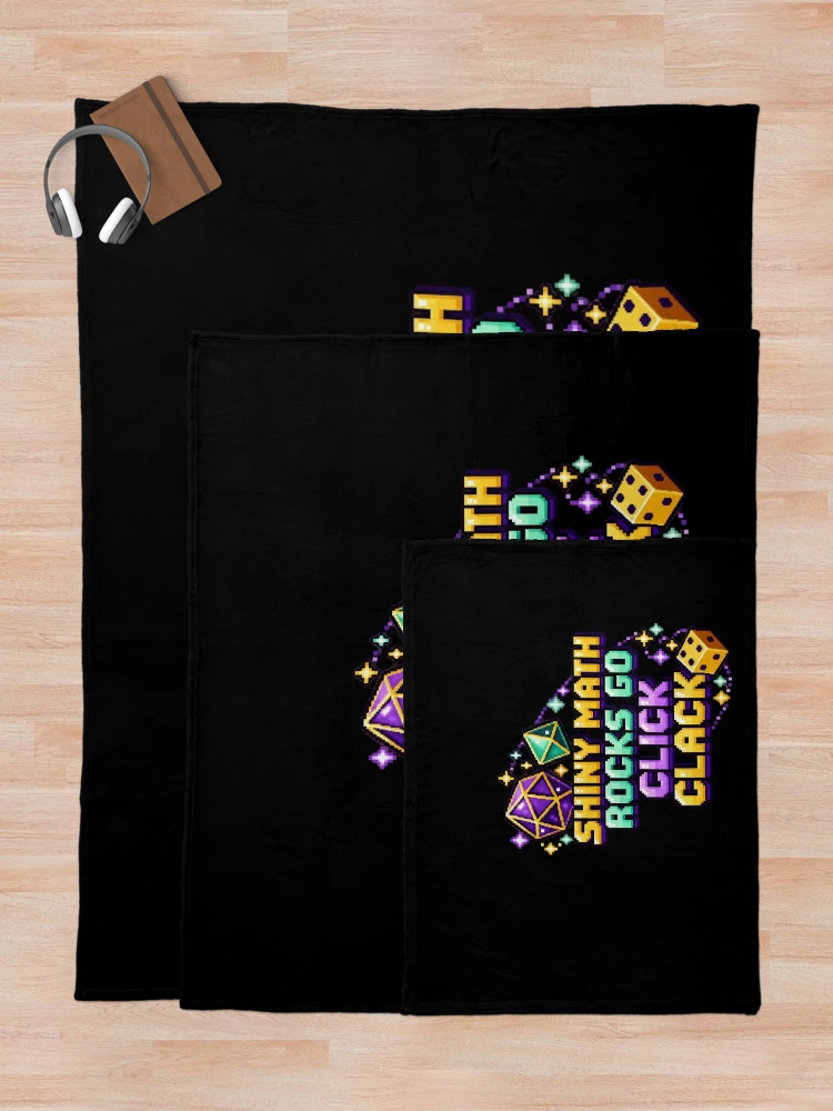 Thumbnail 5 of 6, Throw Blanket, Shiny Math Rocks Go Click Clack Pixel Dice designed and sold by BitGames.