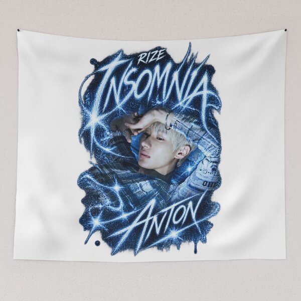 Item preview, RIIZE Anton INSOMNIA Neon Blue Typography | Futuristic Design designed and sold by Valeree Store.