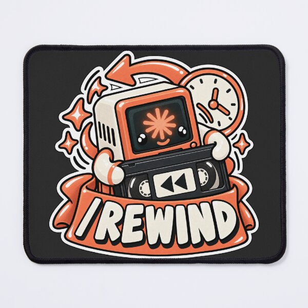 Item preview, Claude Code Rewind VHS Terminal Sticker - AI Coding Agent Developer designed and sold by Stick Erify.