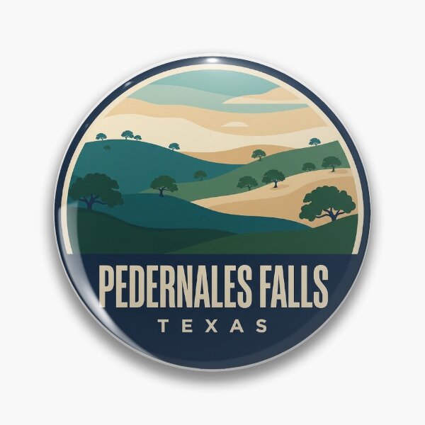 Item preview, Pedernales Falls Texas Hill Country Sunset Circle Badge Sticker designed and sold by DetourDgn.