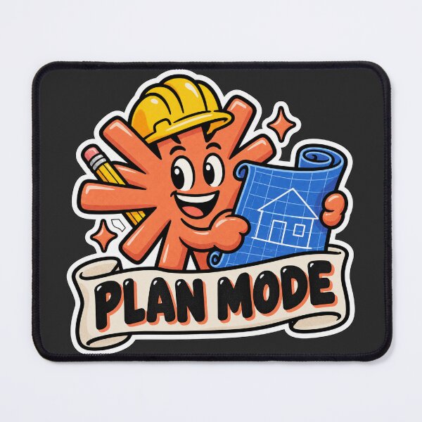 Item preview, Claude Code Plan Mode Hard Hat Blueprint Sticker - AI Developer Gift designed and sold by Stick Erify.