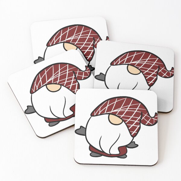 Item preview, Cute Christmas Gnome with Burgundy Plaid Hat — Festive Winter Holiday Vector Art designed and sold by LYAN-STORE.