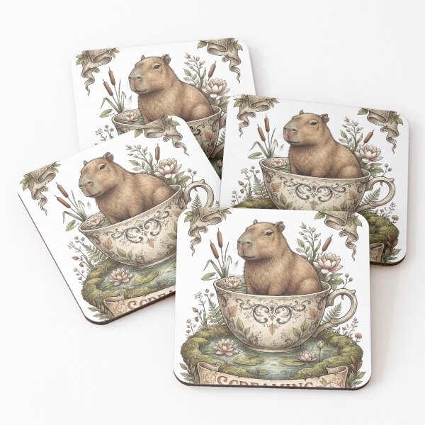 Item preview, Funny Capybara Vibing On The Outside Screaming On The Inside Anxiety Humor designed and sold by CoolCrazyChaos.