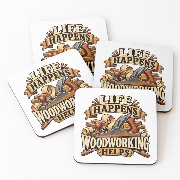 Item preview, Life Happens Woodworking Helps Woodworker Carpentry Vintage Craft designed and sold by Photo-Sphere101.
