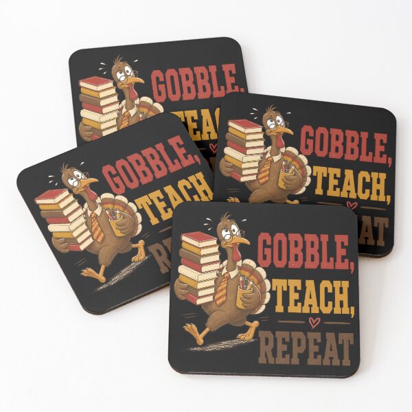 Item preview, Gobble Teach Repeat Turkey Teacher Thanksgiving designed and sold by RoyesButler.