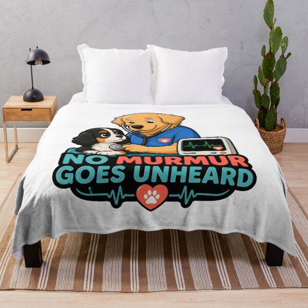 Item preview, No Murmur Goes Unheard – Funny Veterinary Cardiology Golden Retriever designed and sold by Bettybee00.