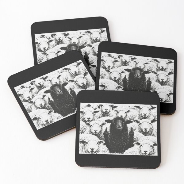 Item preview, Black Sheep Flipping Off Middle Finger Vintage Retro  designed and sold by OneFang.