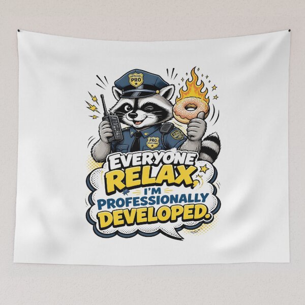 Item preview, Raccoon Police Officer with a Flaming Donut designed and sold by Art-Arcade6.