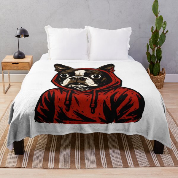 Item preview, Boston Terrier Dog in Red Hooded Garment Art designed and sold by SoyLamderma.