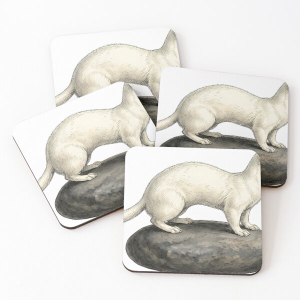 Item preview, Vintage Naturalist Long Tailed Weasel - Winter Wildlife Art designed and sold by Catch333.