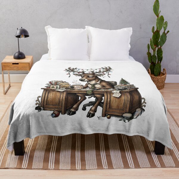Item preview, Funny Tired Reindeer Office Burnout Christmas Workplace Humor designed and sold by CoolCrazyChaos.