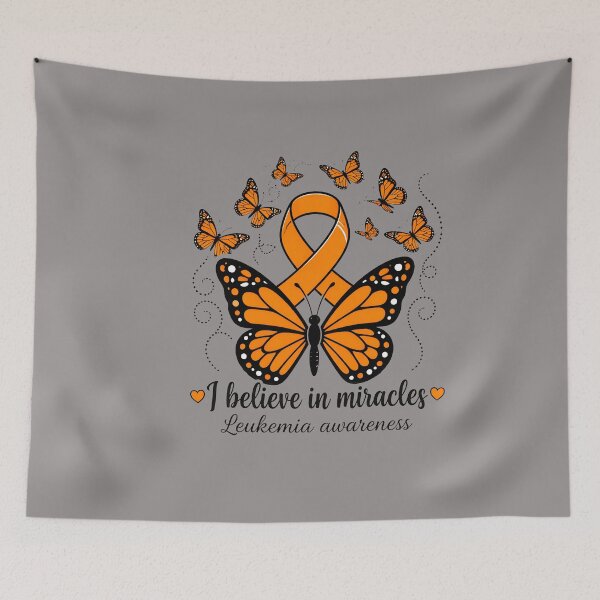 Item preview, Believe-in-Miracles-Leukemia-Awareness-Butterfly-Orange-Ribbon designed and sold by BenjaminRoesch.