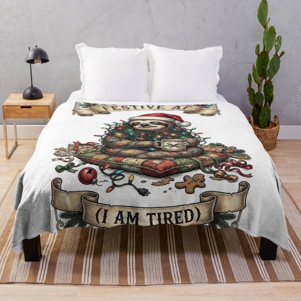 Item preview, Funny Sloth Christmas Burnout Festive AF I Am Tired Lazy Holiday designed and sold by CoolCrazyChaos.