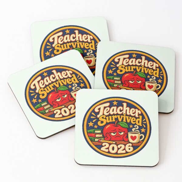 Item preview, Teacher Survived 2026 Badge Apple and Teacher's Coffee designed and sold by LV-creator.