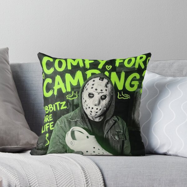 Item preview, Jason Voorhees Holds a Foam Clog and Commits to Peak Camp Comfort designed and sold by Print Fiction.
