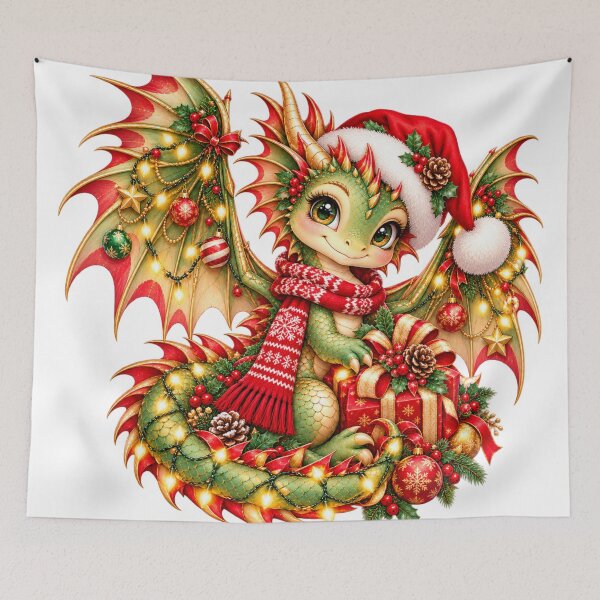Item preview, Yuletide Dragon – Cute Christmas Fantasy designed and sold by Fun In The Sun .