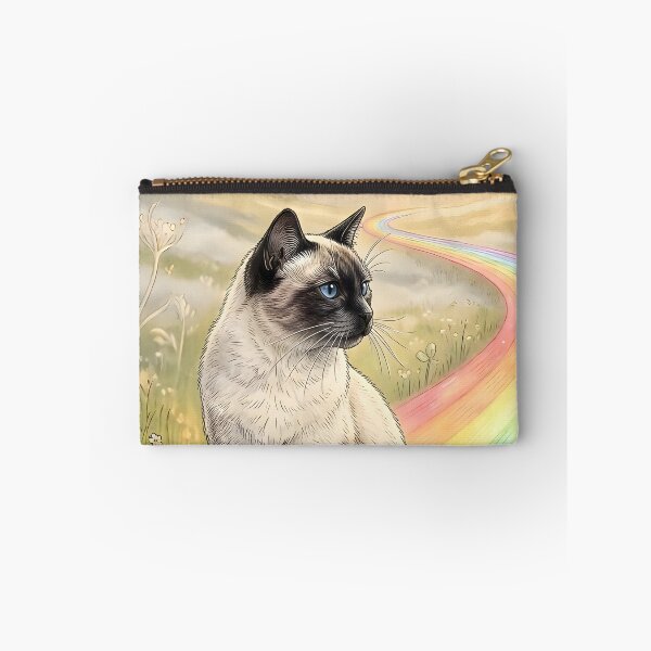Item preview, Elderly Siamese Cat Waiting at the Rainbow Bridge - Pet Memorial designed and sold by Sybille-Yates.