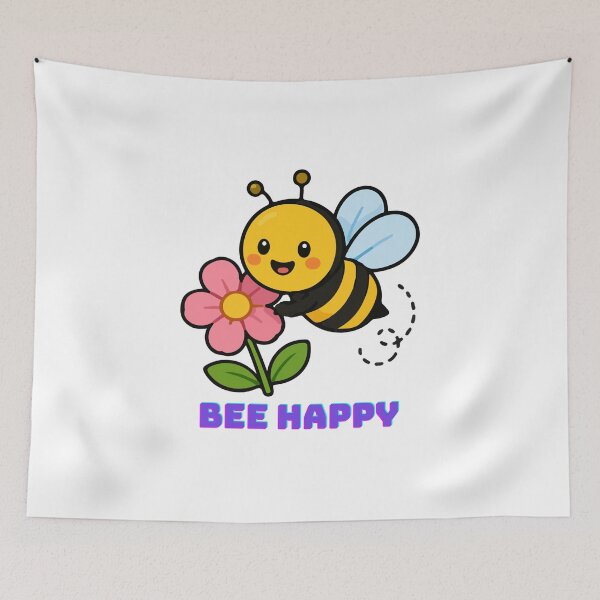 Item preview, Bee Happy - Cute Bee with Flower Design designed and sold by walbayzon.