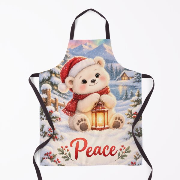 Item preview, Baby Polar Bear Christmas Nursery Peace Watercolor Print designed and sold by heeyalittlemind.