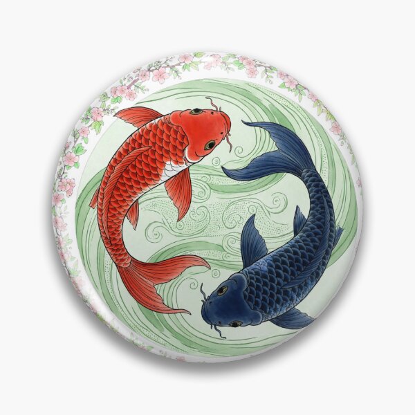 Item preview, Yin Yang Koi Fish Cherry Blossom Circle designed and sold by SKShorts1993.