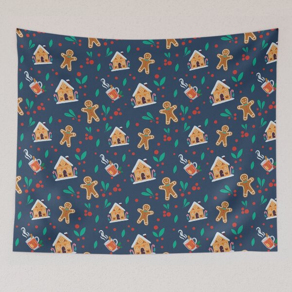 Item preview, Gingerbread Man House Seamless Pattern designed and sold by IvysCreativityHouse.