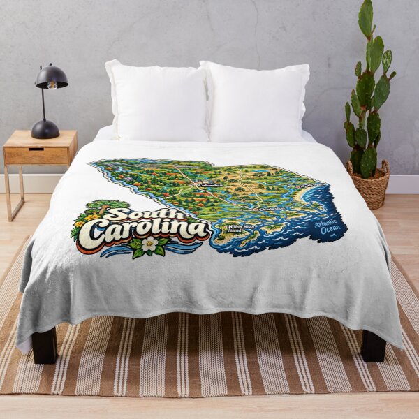 Item preview, Hand Drawn South Carolina Travel Souvenir Landmark Gift designed and sold by MichaeIRellov.