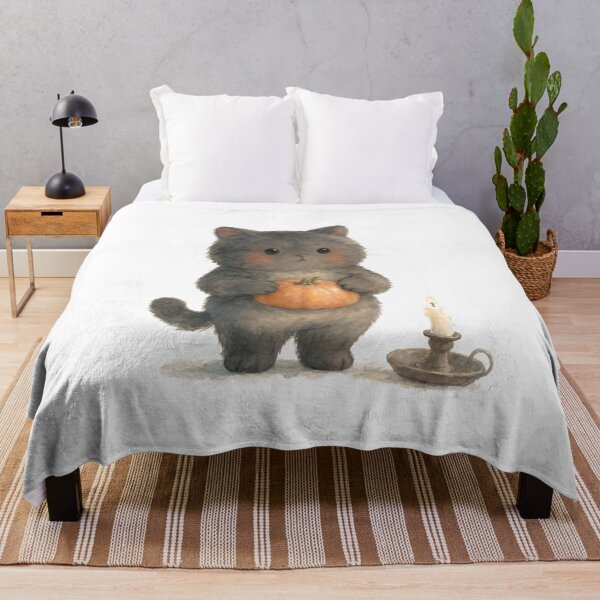 Item preview, Sooty Halloween Pumpkin Candle Watercolor designed and sold by DoodleMenagerie.
