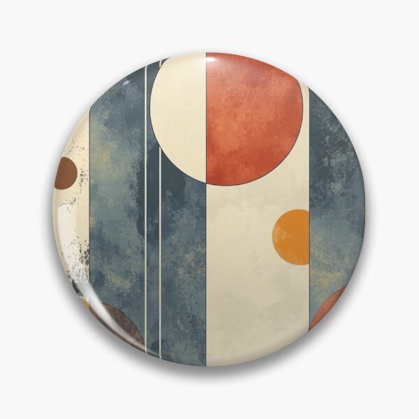 Item preview, Mid-Century Modern Geometric Strips - Two Tone Earthy - Circles Abstract Pattern designed and sold by GrinGalore.
