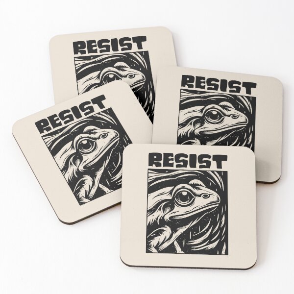 Item preview, Resist Frog – Bold Black and White Resistance Art designed and sold by ValentinaHramov.
