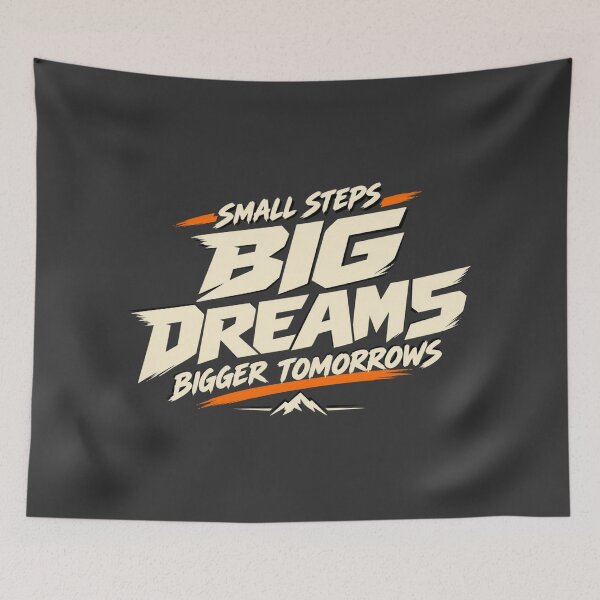 Item preview, Small Steps Big Dreams Cream Typography - Goal Setting Design Motivational designed and sold by qwicdesign.