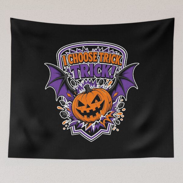 Item preview, I Choose Trick Bat Wings Pumpkin Jack O Lantern Halloween designed and sold by MirengLab.
