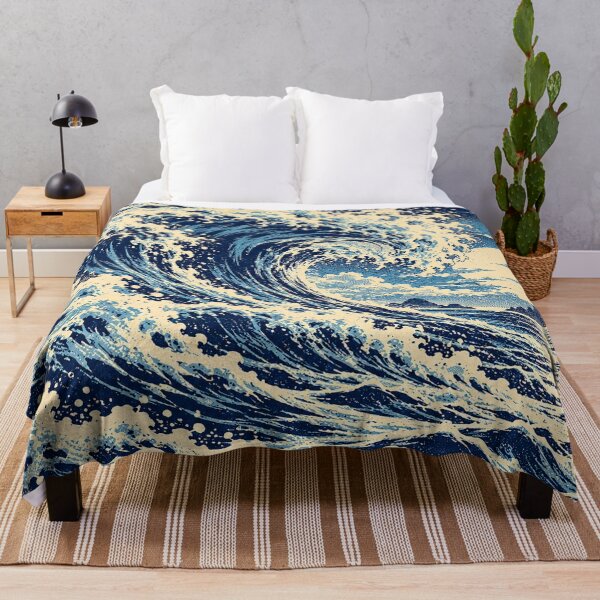 Item preview, Tidal Fury – Vintage Halftone Seascape designed and sold by TheInkRaven.