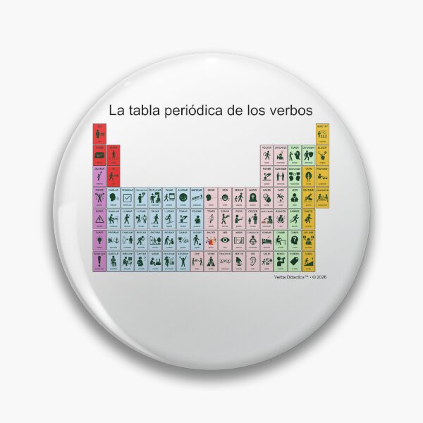 Artikelvorschau, Spanisches spielerisches visuelles Periodensystem der Verben - grüne Buchstaben entworfen und verkauft von VerbaDidactica.
