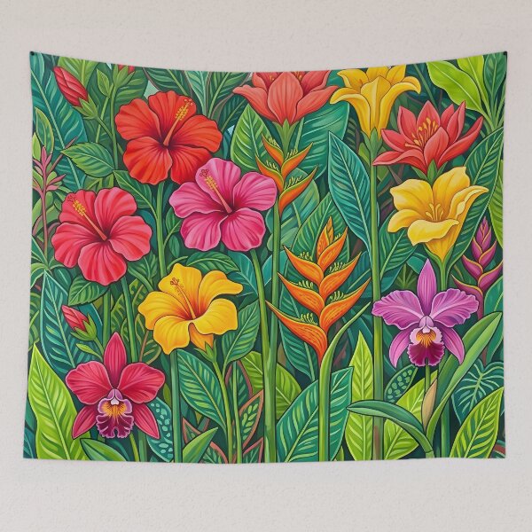 Item preview, Frida Kahlo Style Floral Dreamscape Garden Art designed and sold by Sybille-Yates.