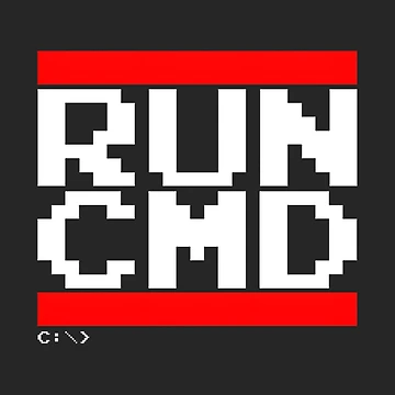 Artwork thumbnail, Run CMD Run Command Prompt Tech Geek Computer Programming Design by blueigh