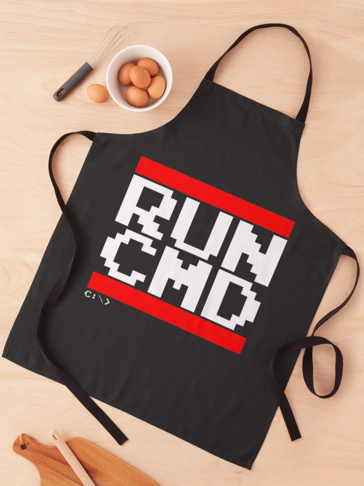 Thumbnail 1 of 6, Apron, Run CMD Run Command Prompt Tech Geek Computer Programming Design designed and sold by blueigh.