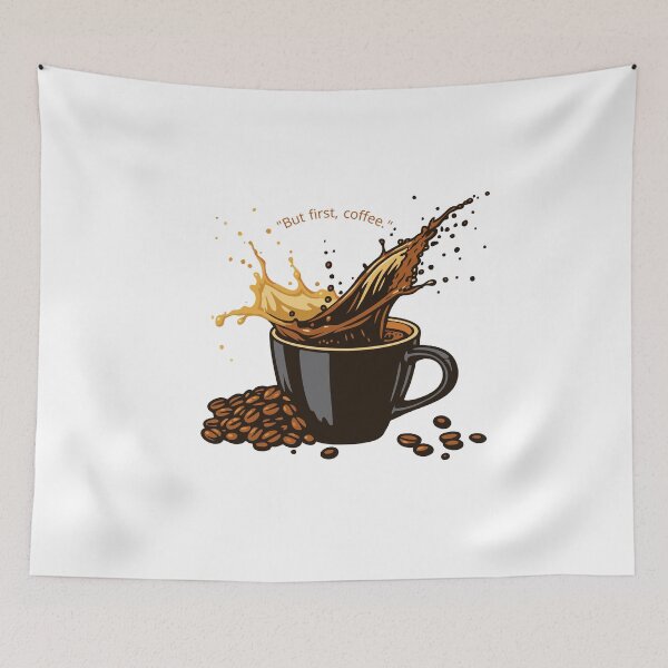 Item preview, But First Coffee Aesthetic Coffee Lover Sticker designed and sold by Sticker Pulse.