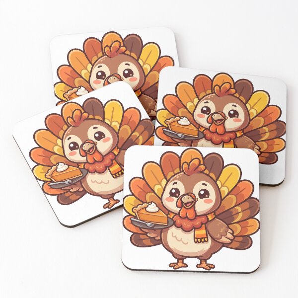 Item preview, Cute Chubby Turkey Holding a Slice of Pumpkin Pie Thanksgiving designed and sold by AdornOutfits.