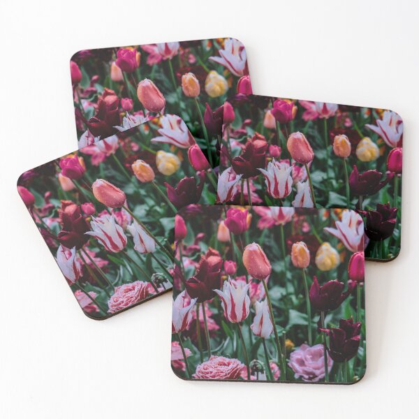 Item preview, Colourful Tulips After Spring Rain – Moody Pink and Purple designed and sold by ThatSurreyLife.